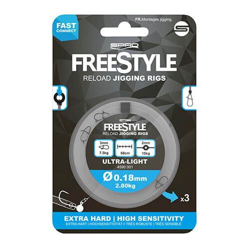 Inaintas fluorocarbon Spro Freestyle Reload Jigging Rigs 0.18mm/68cm