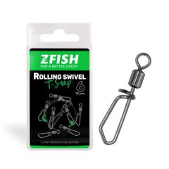 Agrafe + varteje ZFish Rolling Swivel With T Snap Nr.8, 35kg