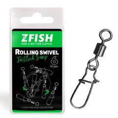 Agrafe + varteje ZFish Rolling Swivel Fastlock Snap Nr.10, 21kg