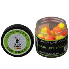 Boilies 2.20 Baits Supreme Pop-Up 16mm, Squid-Portocala