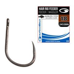 Carlige Garbolino Hair Rig Feeder 2453 Barbless Black Nickel, Nr.18