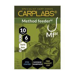 Carlige Konger Carplabs Method Feeder Barbless Titanium Grey Nr.14