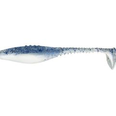 Shad Dragon Belly Fish 6cm, culoare White Clear Blue Glitter