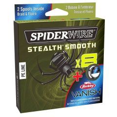 Fir textil SpiderWire 8 Braid + Fluorocarbon Duo Spool System Moss Green-Fluo Clear 0.15/150m-0.40mm/40m