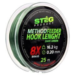 Fir textil Steg Method Feeder Hook Lenght Dark Green 0.14mm/11.60kg/25m