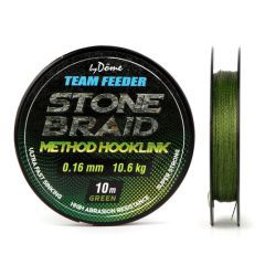 Fir textil Team Feeder Stone Braid Method Hooklink Green 0.14mm/8.4kg/10m