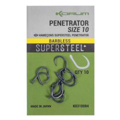 Carlige Korum Penetrator Hook Barbless Nr.10