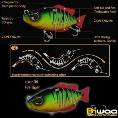 Swimbait Biwaa Seven Section 15cm/60g, culoare Fire Tiger