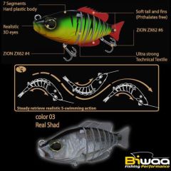 Swimbait Biwaa Seven Section 13cm/34g, culoare Real Shad