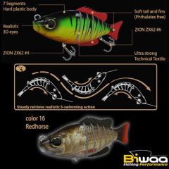 Swimbait Biwaa Seven Section 15cm/60g, culoare Redhorse