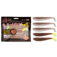 Set shad-uri Quantum Q-Paddler Power 10cm, culoare Wakasagi/Brown Shiner Krill