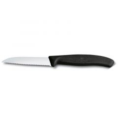 Cutit Victorinox Swiss Classic Wavy Edge Paring Knife 8cm - Black