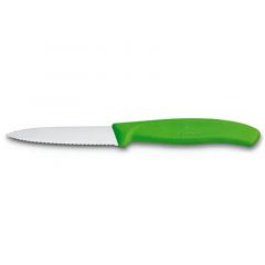 Cutit Victorinox Swiss Classic Wavy Edge Paring Knife 8cm - Green