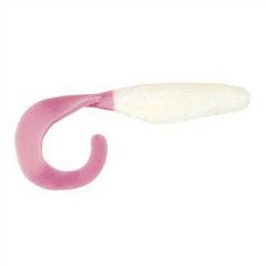 Shad Bass Assassin Curly Shad White/Pink Tail 4"