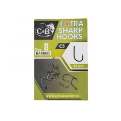 Carlige C&B Extra Sharp Hooks C5 Barbed Nr.10