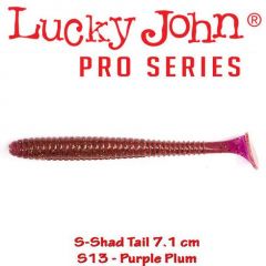 Shad Lucky John S-Shad Tail 7.1 cm, culoare Purple Plum - 7 buc/plic