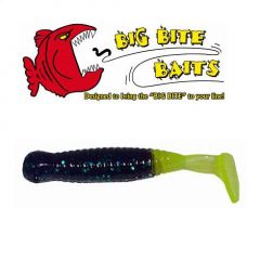 Grub Big Bite Baits Paddle Tail Junebug Chartreuse 3,25"