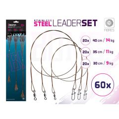 Strune Delphin Stainless Steel LeaderSet 30-35-40cm/9-11-14kg