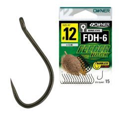 Carlige Owner FDH-6 Barbless Picket Hook Brown Nr.12