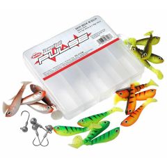 Set shad-uri Berkley Pulse Shad MixBox 8cm + Jig-uri 2/0