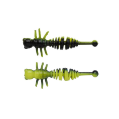 Ceratura Berkley PowerBait Larvae 4cm, culoare Black Sunshine Yellow