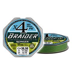 Fir textil Konger Braider X4 Olive Green 0,12mm/10.10kg/10m