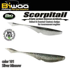 Shad Biwaa Scorpitail 13cm, culoare Silver Minnow