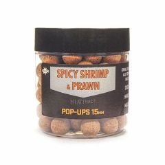 Boilies Dynamite Bait Hi Attract Spicy Shrimp & Prawn Pop-Ups 15mm