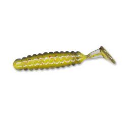 Grub Slider Crappie Panfish 3.8cm, culoare Smoke Yellow Core