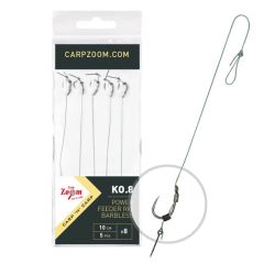 Carlige legate Carp Zoom Power Feeder Barbless Nr.10/0.18mm