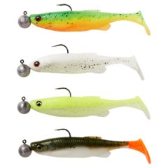 Shad Savage Gear Fat Minnow Tail RTF 10.5cm/11g + Jig 3/0/10g, culoare Dark Water Mix