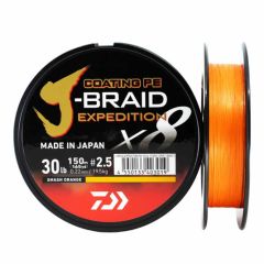 Fir textil Daiwa J-Braid Expedition X8 Orange 0.10mm/6.9kg/150m 