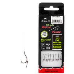 Carlige legate Mikado Method Feeder Rig Barbed MF13 with Spike Nr.10