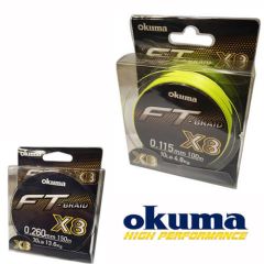 Fir textil Okuma FT-Braid X8 Yellow 0.205mm/9.1kg/100m