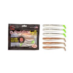 Set shad-uri Mann's Q-Paddler 8cm, culoare Salt and Pepper UV-Tail/Sand Goby