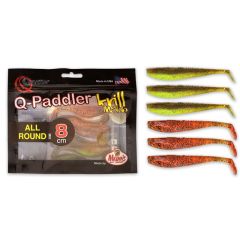 Set shad-uri Mann's Q-Paddler 8cm, culoare Pumpkinseed Chartreuse/Appleseed