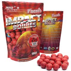 Boilies Senzor Impact  Fresh Boilies, Capsuna, 20mm, 1kg