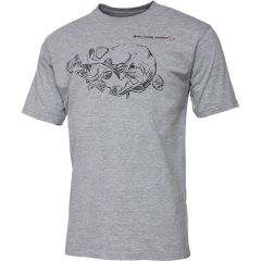 Tricou Savage Gear Cannibal Ink Grey Melange, marime XXL