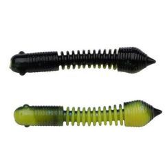 Worm Berkley PowerBait Pillar 4cm, culoare Black/Sunshine Yellow