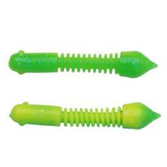 Worm Berkley PowerBait Pillar 4cm, culoare Spring Green/Sunshine Yellow