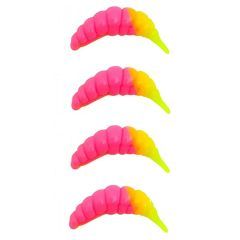 Worm FishUp Ozi Cheese 3cm, culoare Bubble Gum Hot Chartreuse