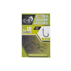 Carlige C&B Extra Sharp Hooks C7 Barbed Nr.8