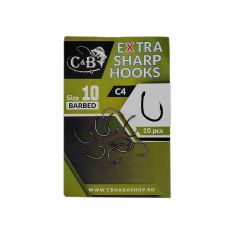 Carlige C&B Extra Sharp Hooks C4 Barbed Nr.8