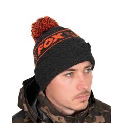 Caciula Fox Collection Bobble Hat, Black and Orange