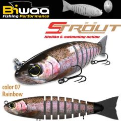 Swimbait Biwaa Strout 14cm/29g, culoare Rainbow