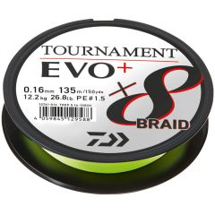 Fir textil Daiwa Tournament 8X Braid EVO+ Chartreuse 0.10mm/6.7kg/135m