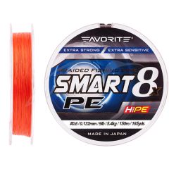 Fir textil Favorite Smart PE 8X Red Orange 0.13mm/5.4kg/150m