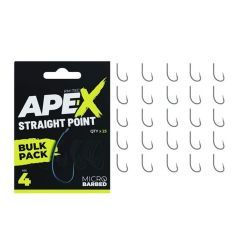 Carlige Ridge Monkey Ape-X Straight Point Barbed Bulk Pack Nr.4, 25buc/plic