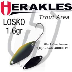 Lingura oscilanta Colmic Herakles Losko 1.6g, culoare Black Chartreuse