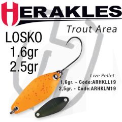 Lingura oscilanta Colmic Herakles Losko 1.6g, culoare Orange Live Pellet